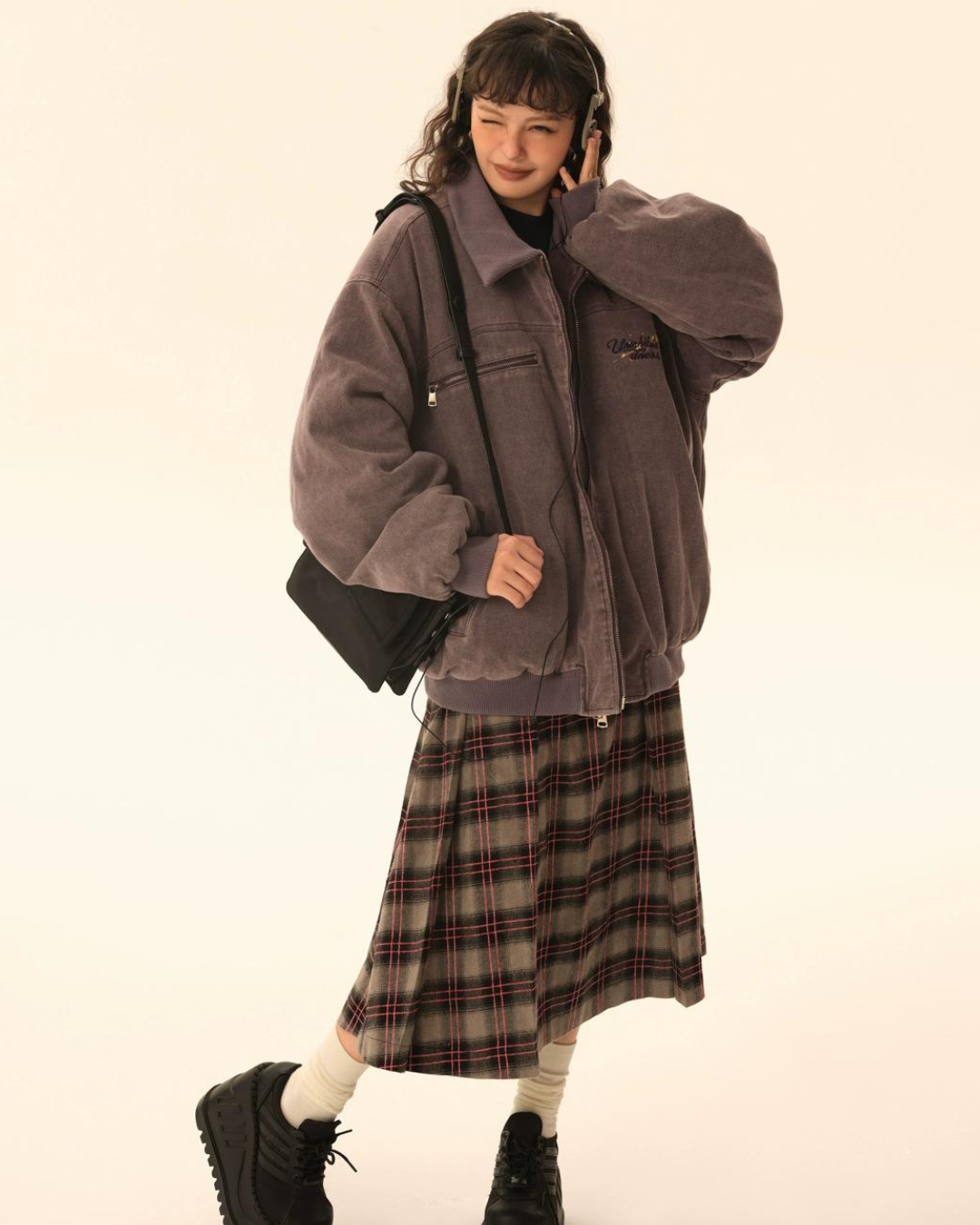 Big Plaid Long Skirt EZK0037