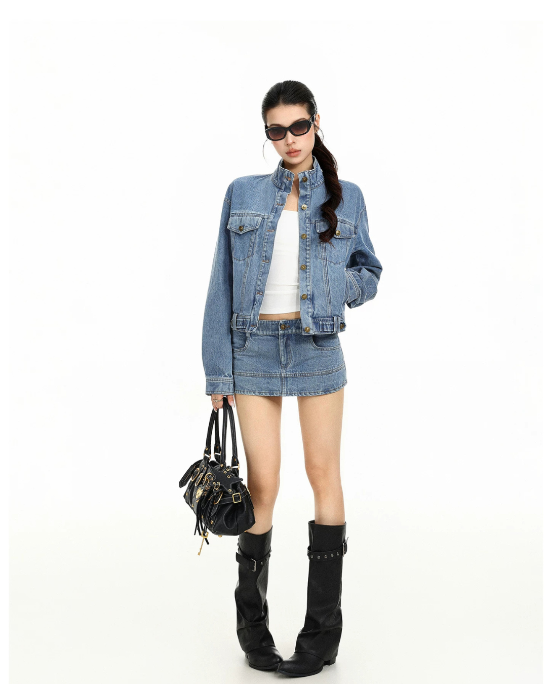 Stand Collar Denim Jacket BGS0049