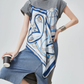Printed Scarf Layered-Style Dress FER0291