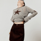 Star Round Neck Knit / A-line Mini Skirt LLA0539