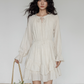 Round Neck Linen Long Sleeve Dress VAS0152