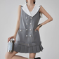 Double-Button Flare Mini Dress FER0093