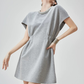 Waist Gather Sweatshirt Mini Dress FER0275