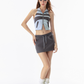 V-Neck Halter Neck Polo & Sports Mini Skirt VSE0063