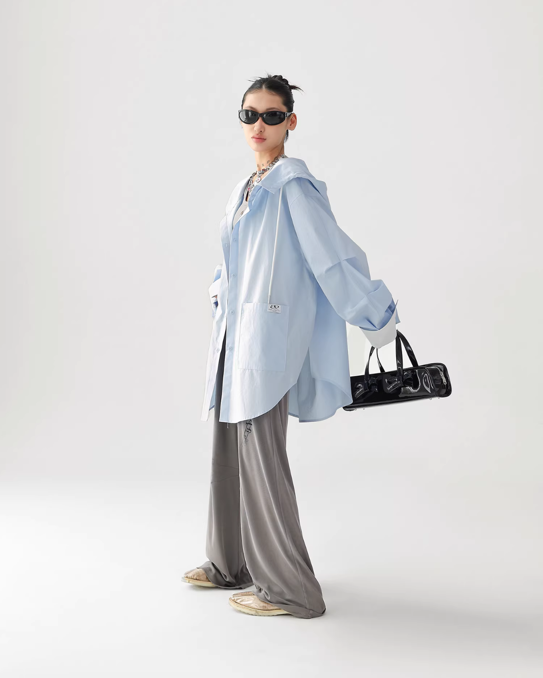 Stripe Hooded Shirt ACS0363