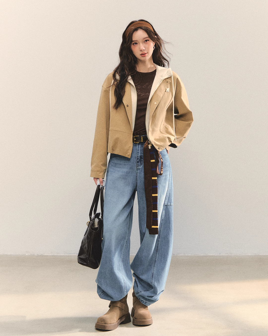 Retro Casual Khaki Jacket / Long-Sleeve Top ASG0052