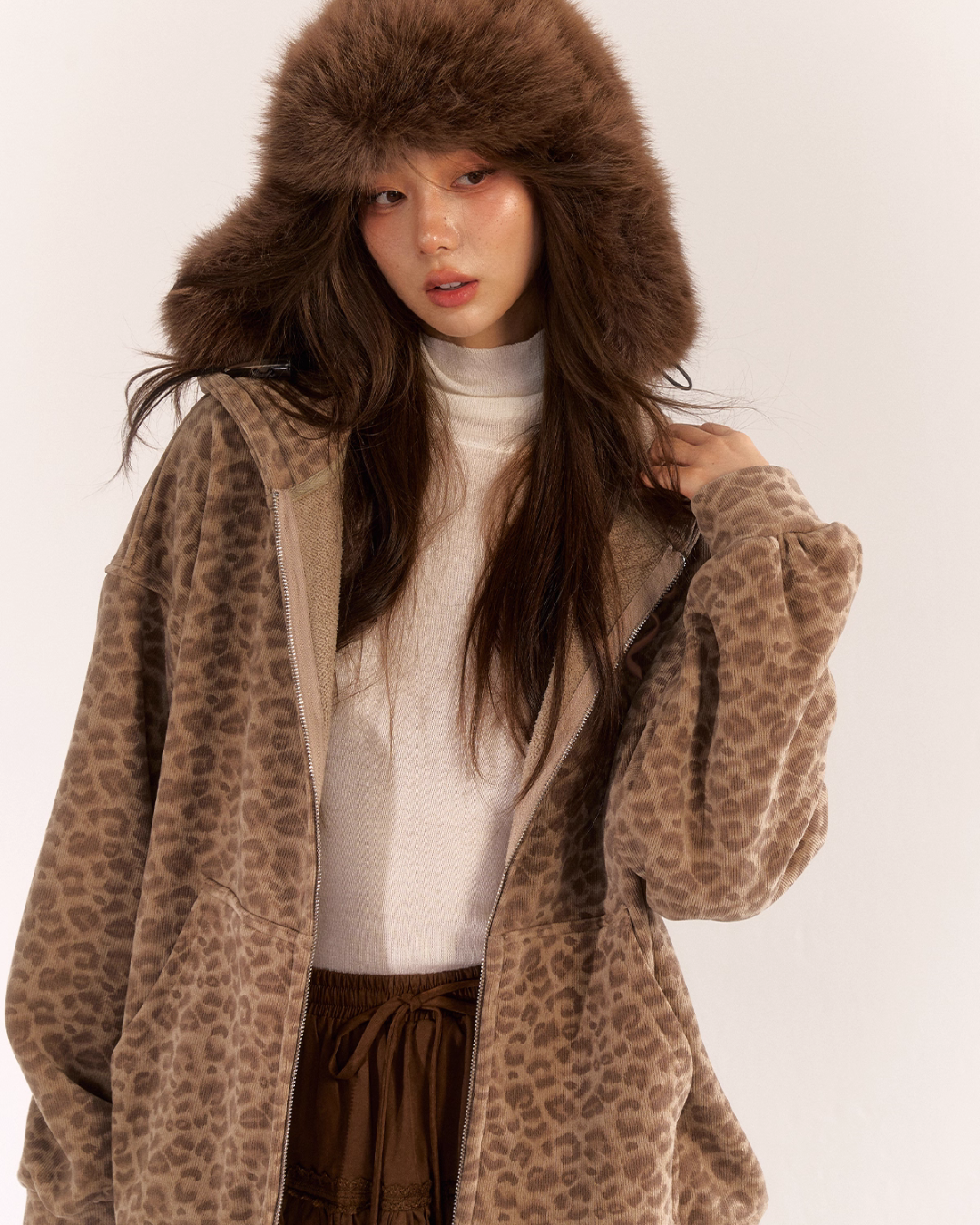 Leopard Print Knit Cardigan ASG0057