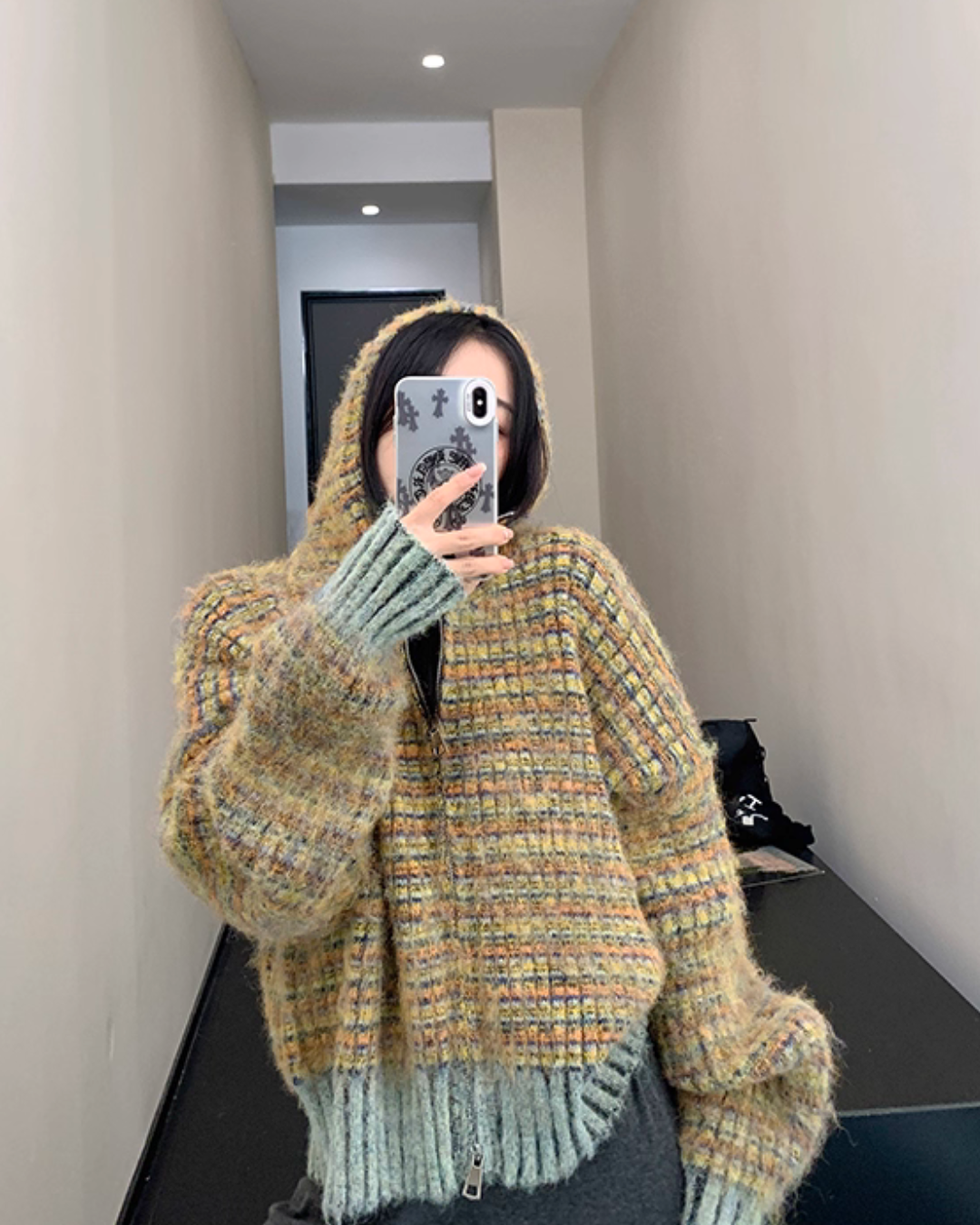 Retro Brushed Knit Hoodie YLS1004