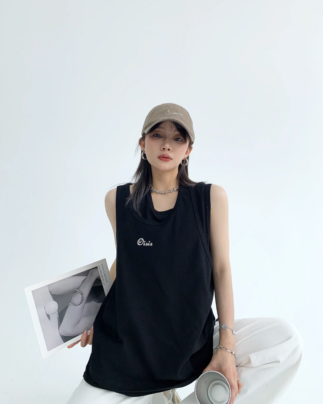 One-Point Logo Loose Tank Top YLS0206