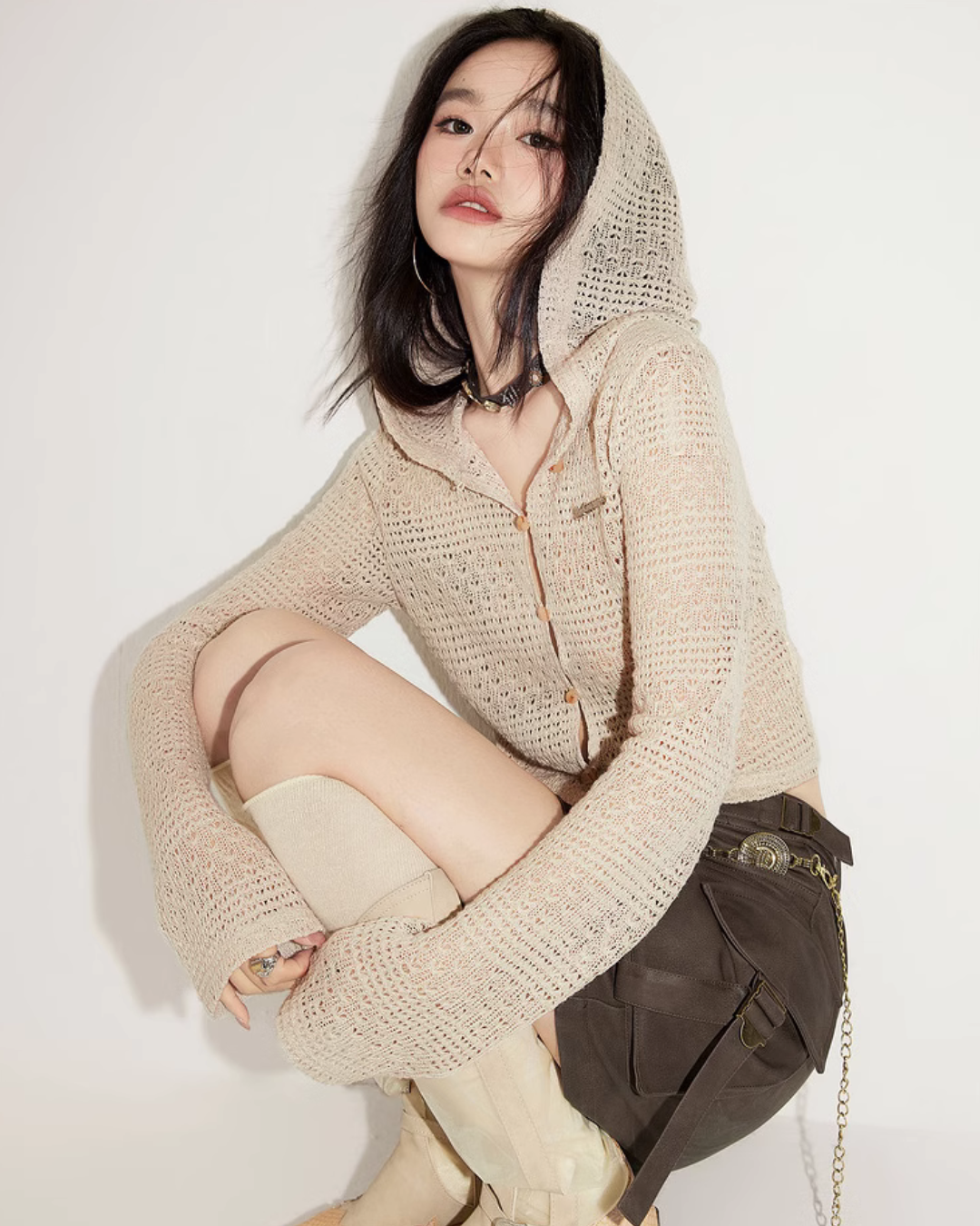 Hooded Summer Knit Tops EPU0007