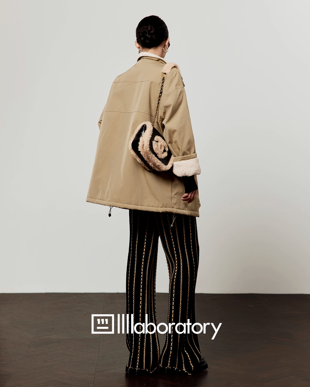 Boa Military Jacket/Black Striped Pants LLA0558