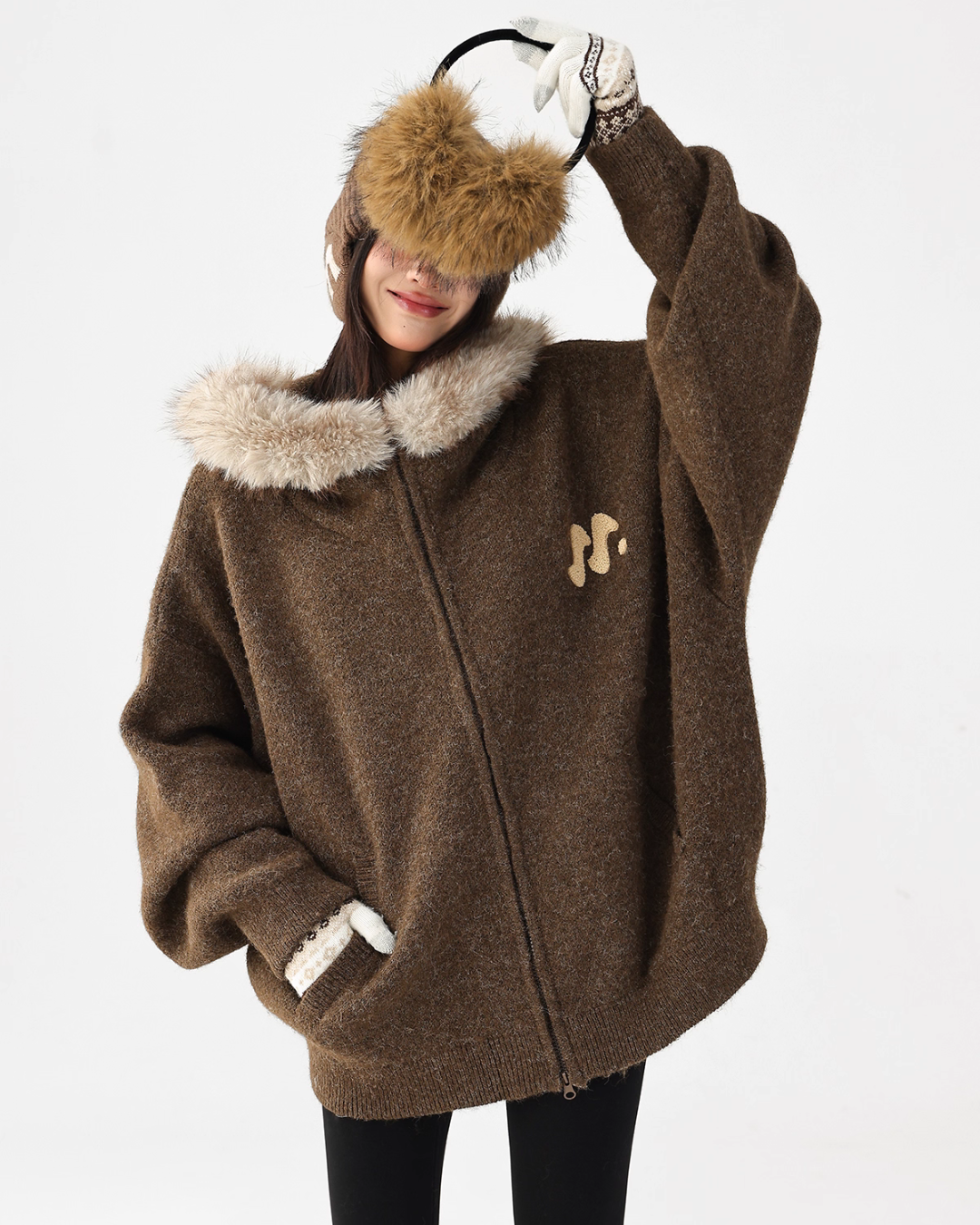Fur Hood Knit Hoodie ACS0344