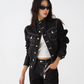 High Neck Stitch Denim Jacket / Wide Denim Pants ACS0265