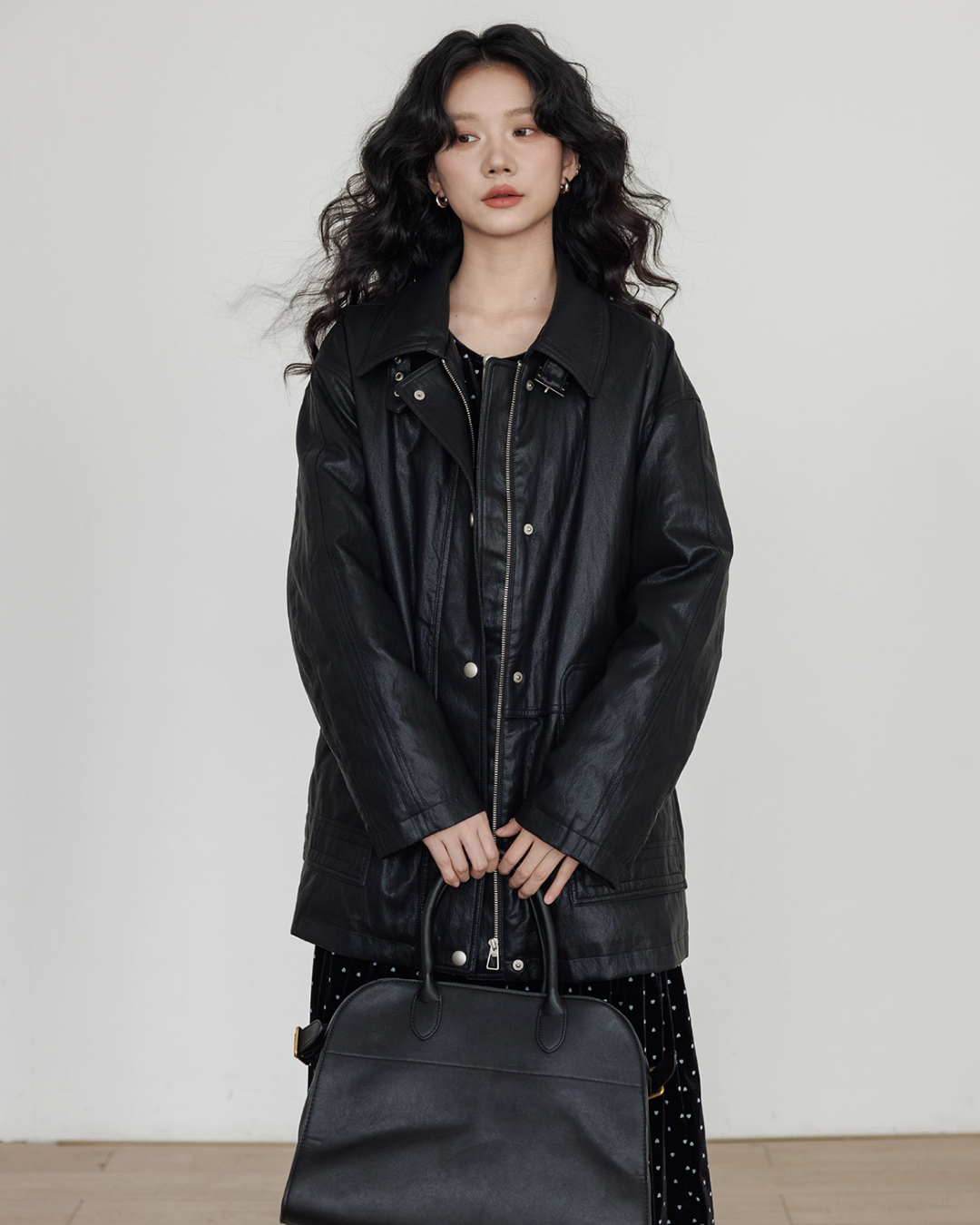 Lapel Leather Jacket VAS0174