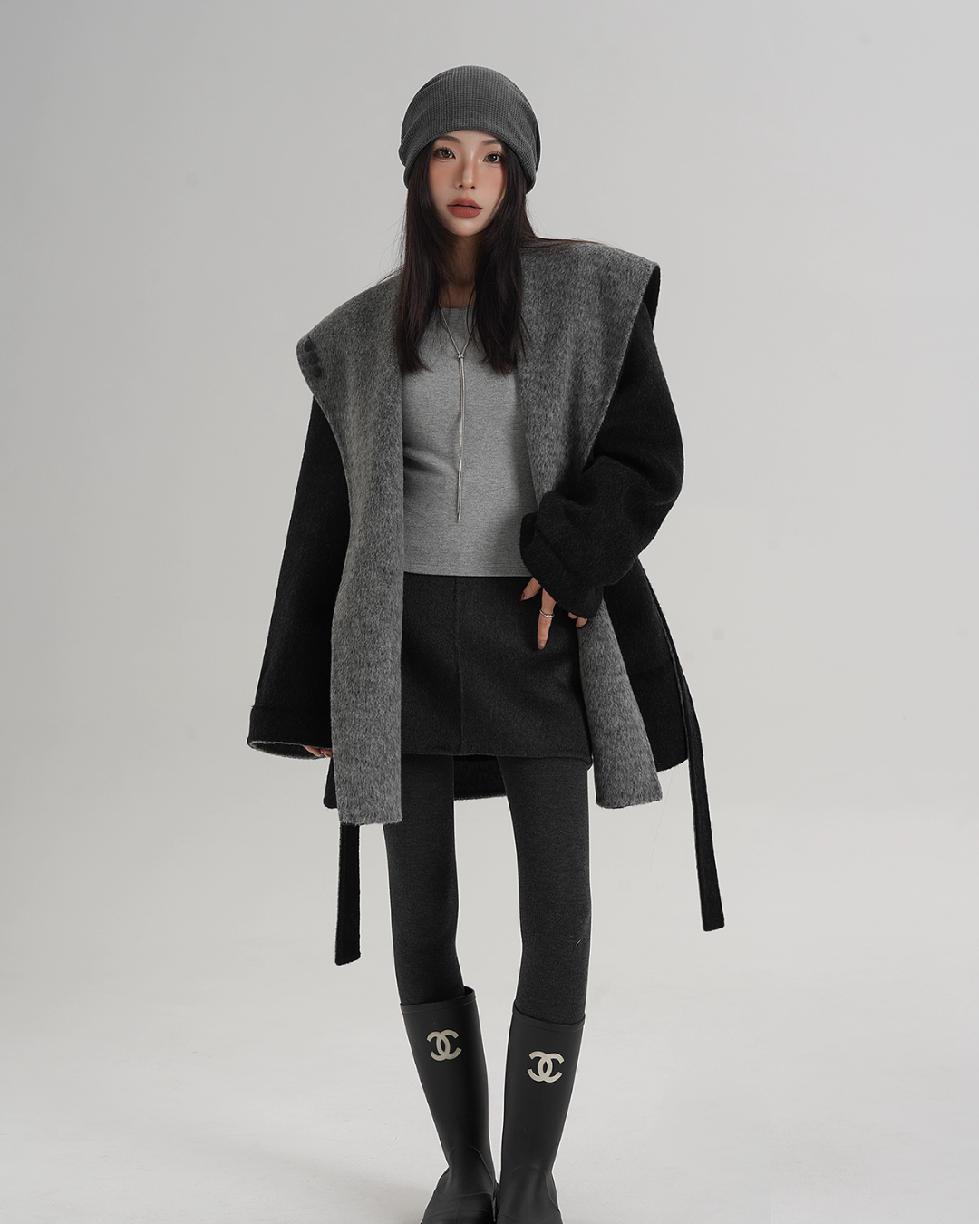 Drop Shoulder Mid Length Coat SRS0388