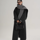 Collarless Coat with Checkered Scarf SRS0405
