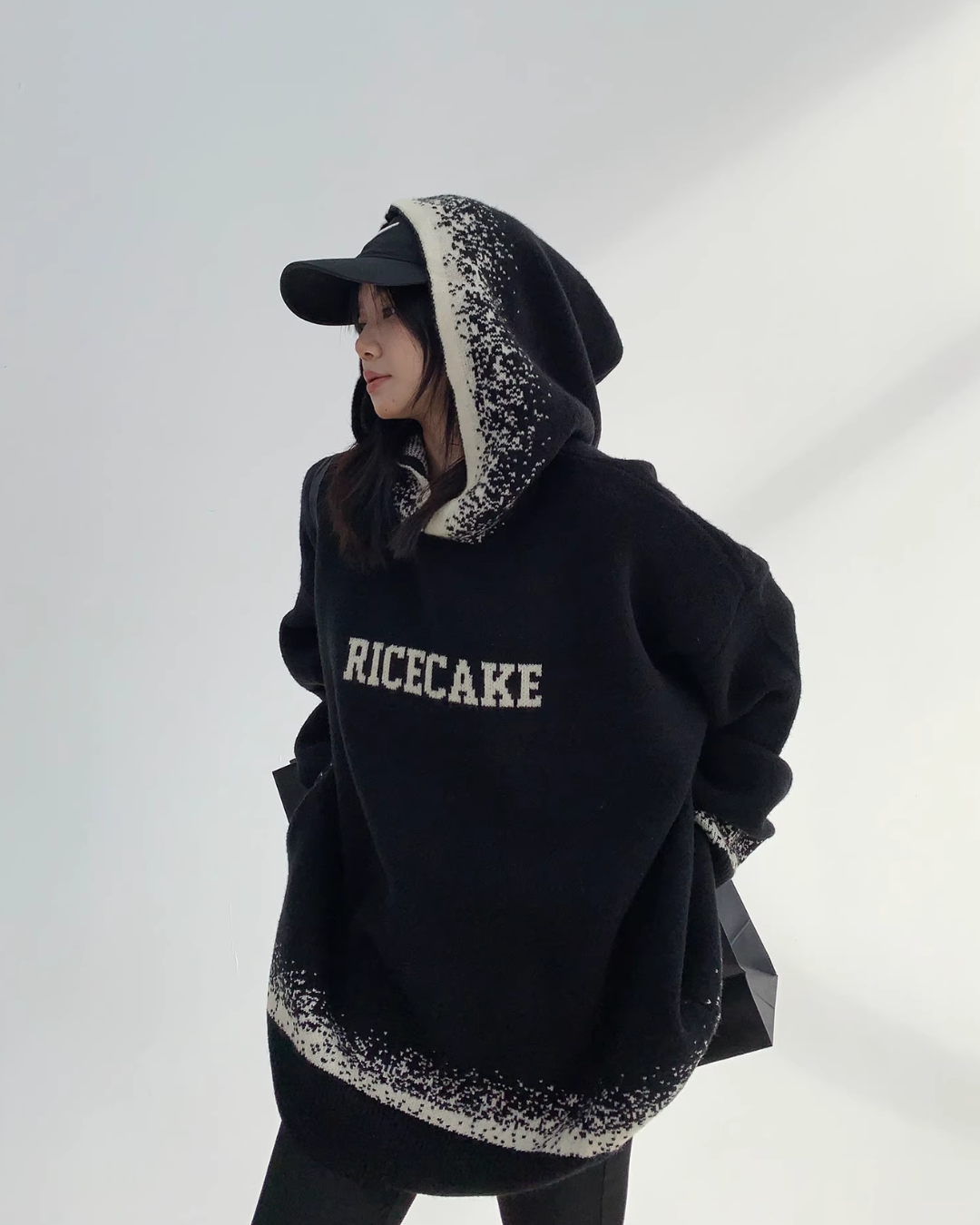 Loose Monotone Knit Hoodie YLS0675