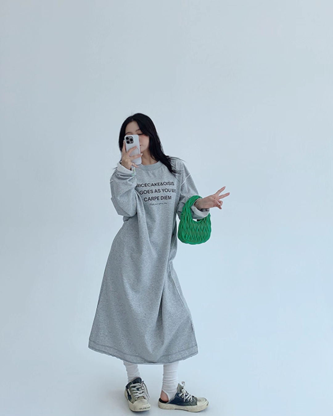 Logo Print Oversized Dress YLS0931