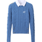 Cable Knit Layered Top / Pleated Skirt Pants WEO0018