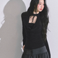 Choker Style Long Sleeve Top LAS0043