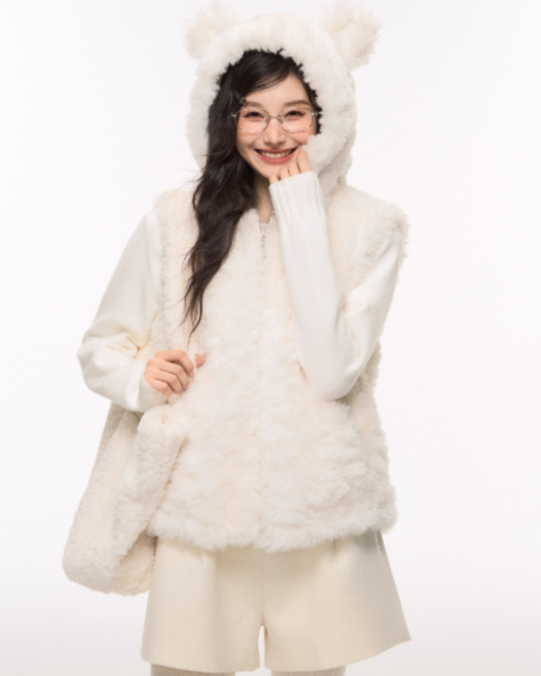Bear Ear Fur Vest/Wide Pants/Half Pants ELS0011