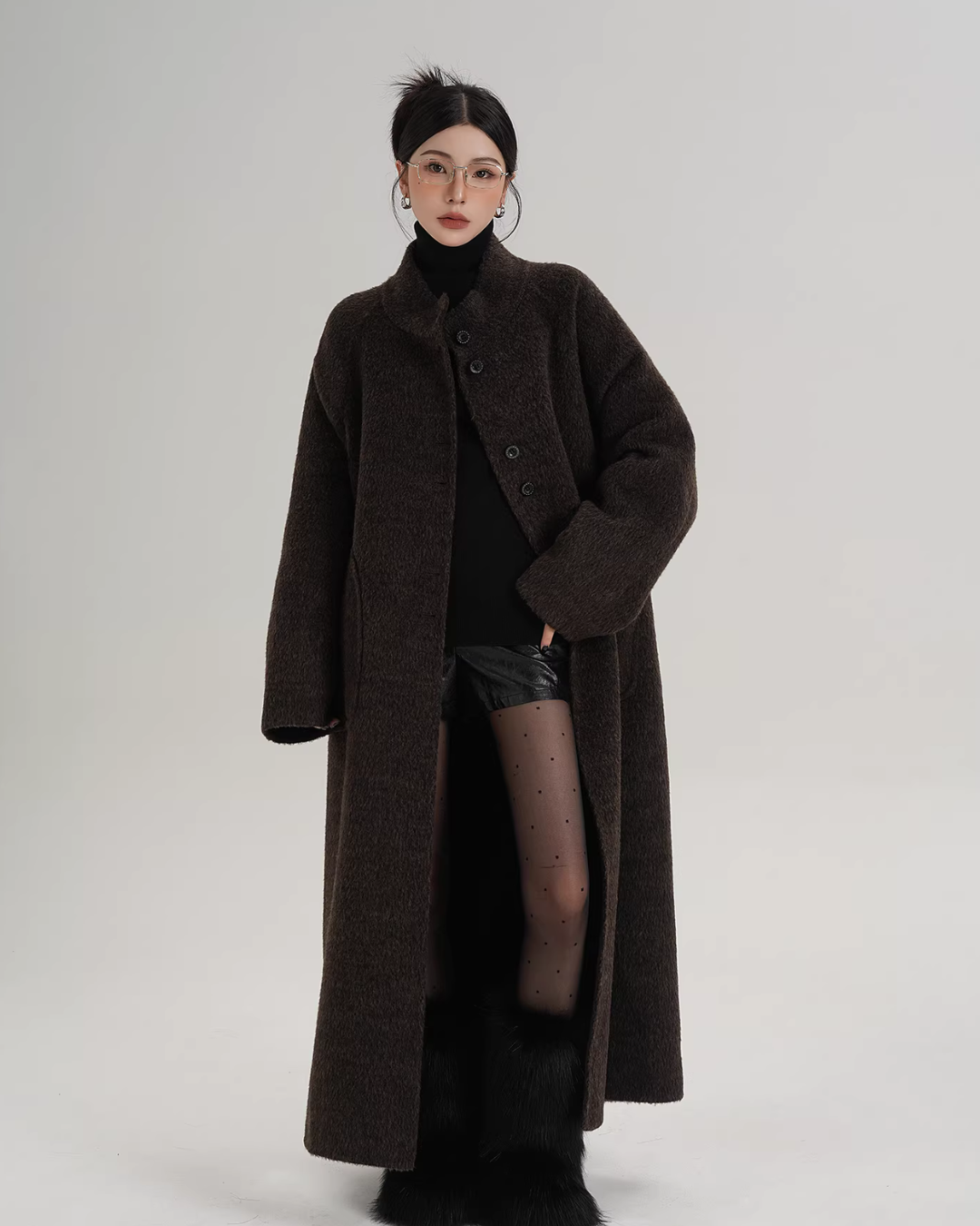 Scarf Long Wool Coat SRS0408