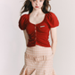 French Retro Short Sleeve Knit GOU0105