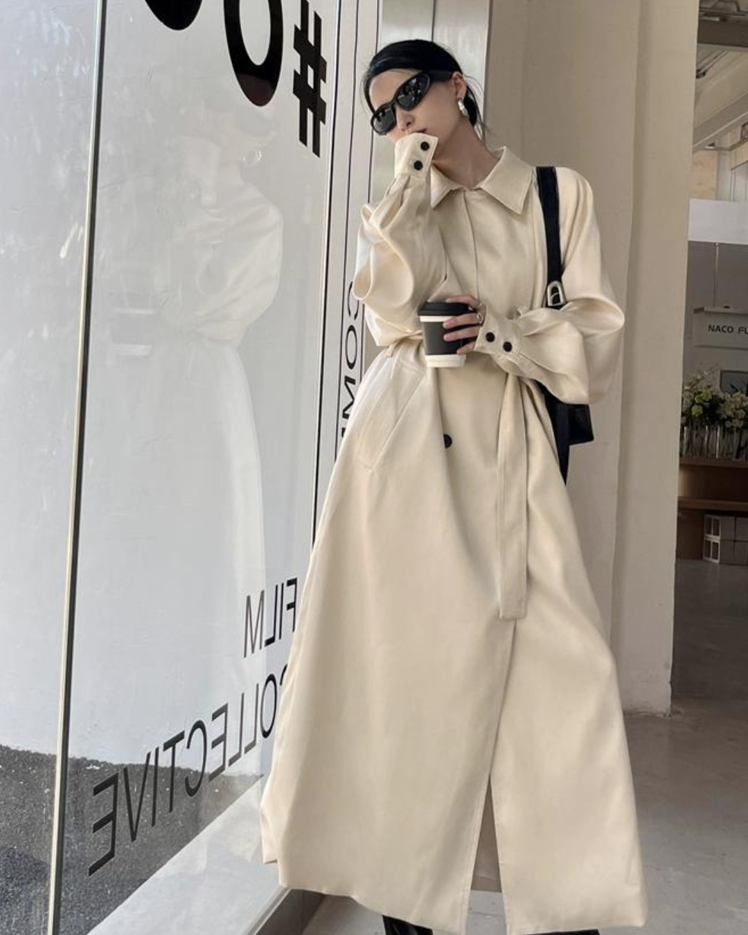 American Loose Glossy Trench Coat VCY0001