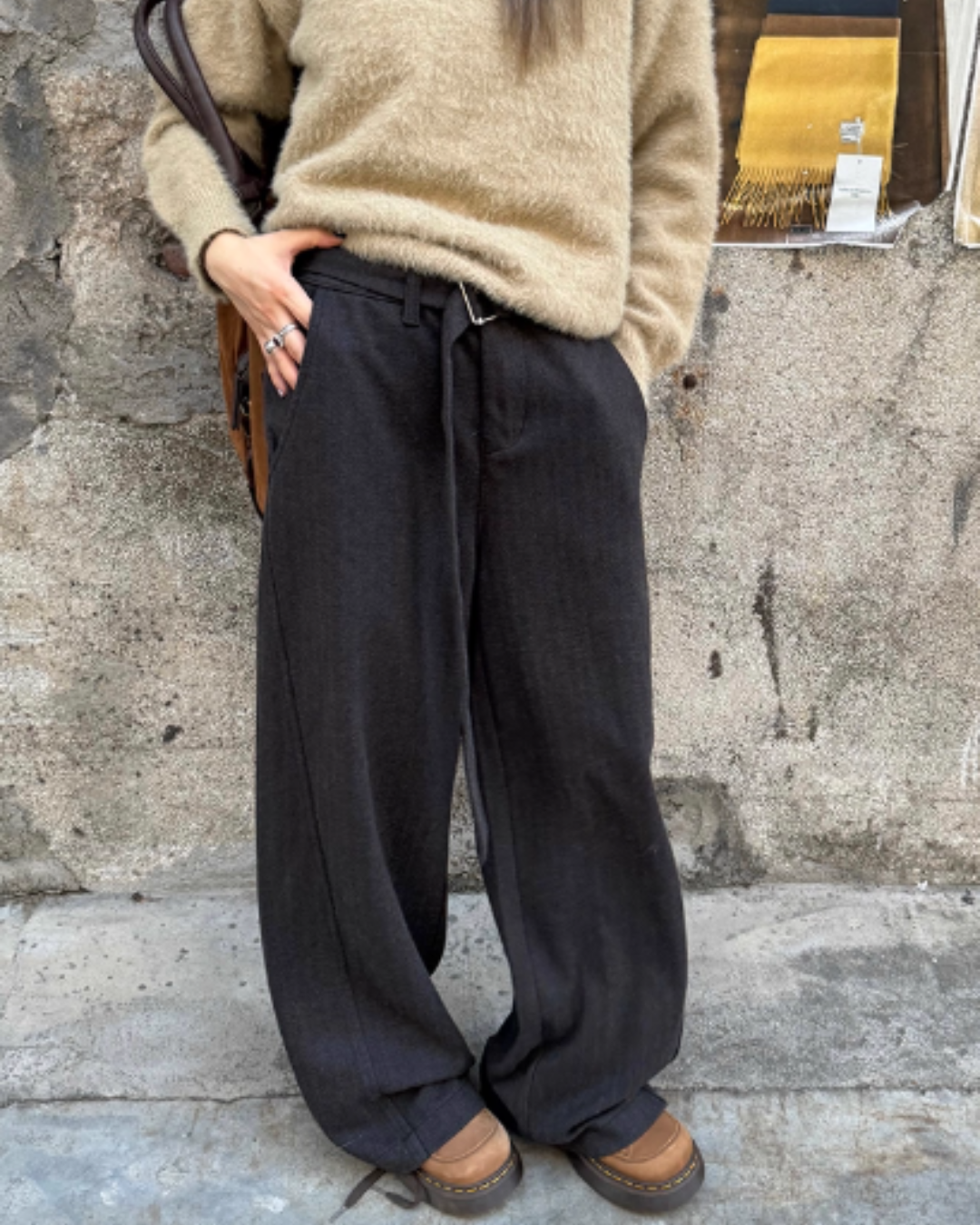 Belt Design Drapey Loose Pants CYE0068