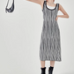 Striped Knitted Slip Dress LLA0105