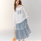 Number Logo Long Sleeve Top / Plaid Maxi Skirt  ASG0002