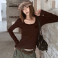 U-Neck Pocket Long Sleeve T-Shirt WWP0005