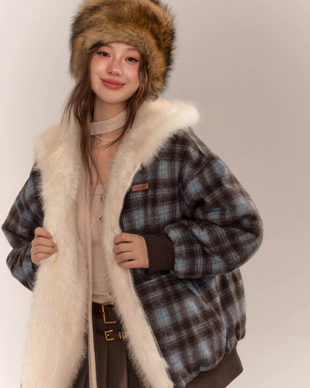 Reversible Check Fleece Jacket ASG0060