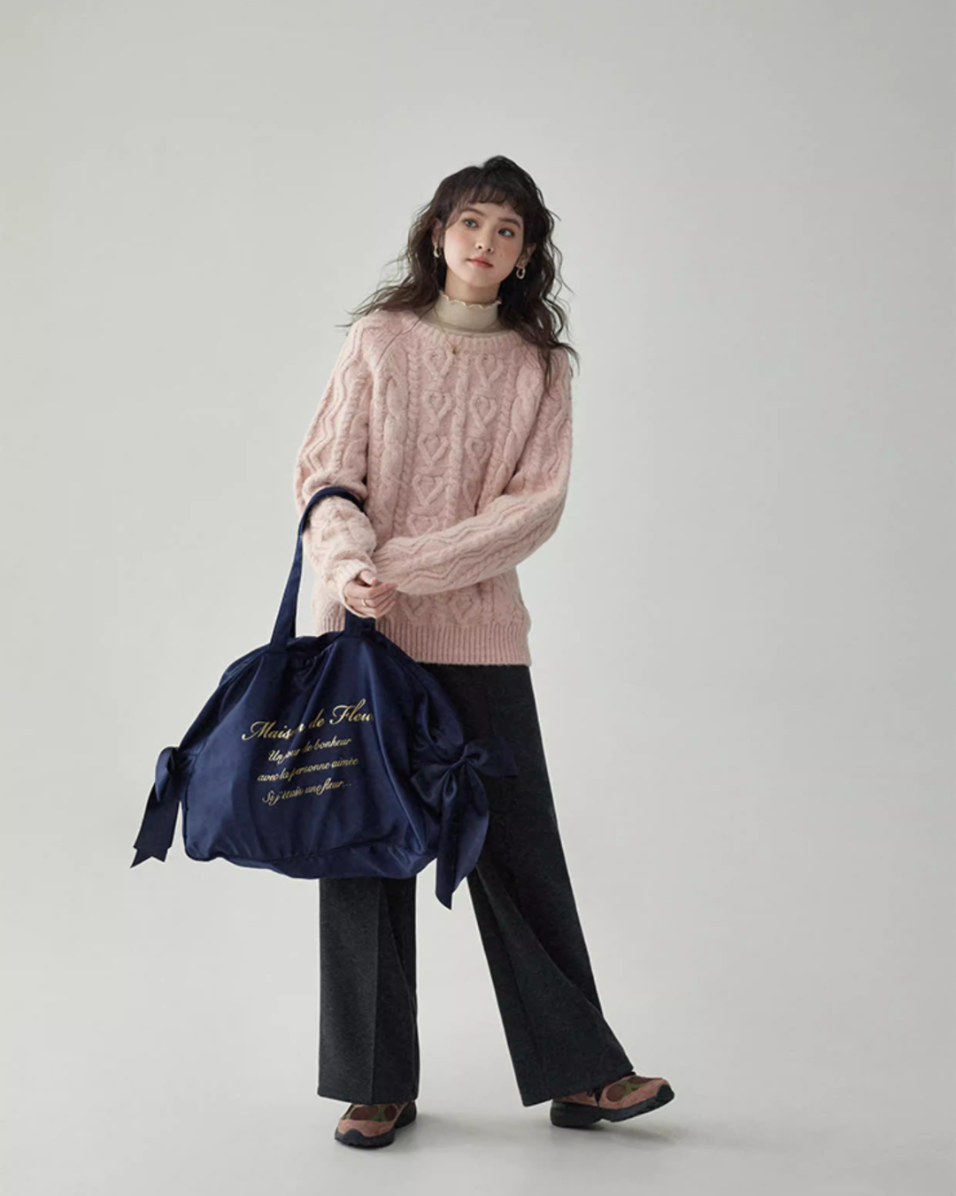 Round Neck Cable Knit Top AMU0042