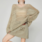 Sheer Oversized Knit Top FER0361