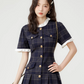 Paid Frill Mini Dress LSN0004