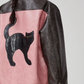 Cat Patch Embroidery Leather Jacket FER0062