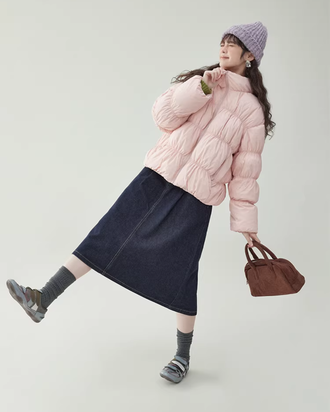 Stand Collar Fluffy Down Jacket AMU0043