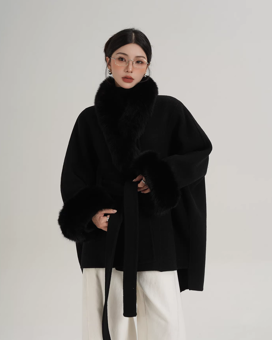 Fur Collar Cape Coat SRS0400