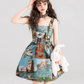 Retro Painting Flare Dress KIK0001