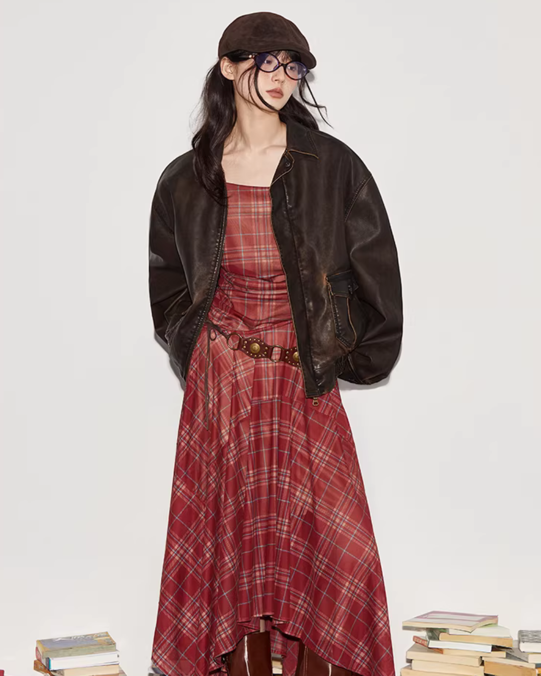 Vintage Plaid Suspender Dress BBK0001