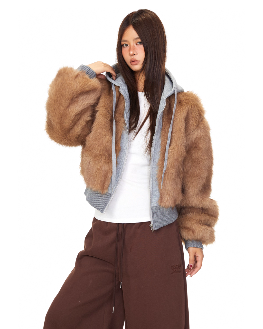 Fur Docking Zip Hoodie BLB0032
