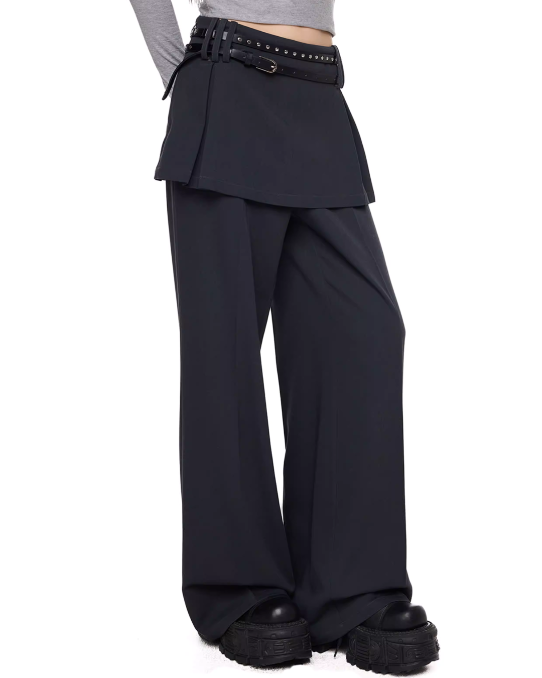 Straight-Leg Skirt-Pants EZK0093