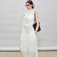 French Ribbon Sleeveless Top / Irregular Tulip Hem Skirt TEO0010