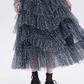 Mesh Cake Long Skirt SHN0036