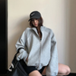 Rib-Knit Switch Zip-Up Blouson YLS1056