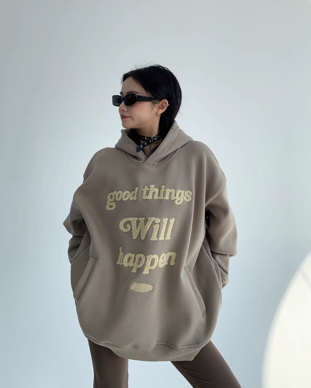 Logo Embroidered Sweatshirt Hoodie YLS0689