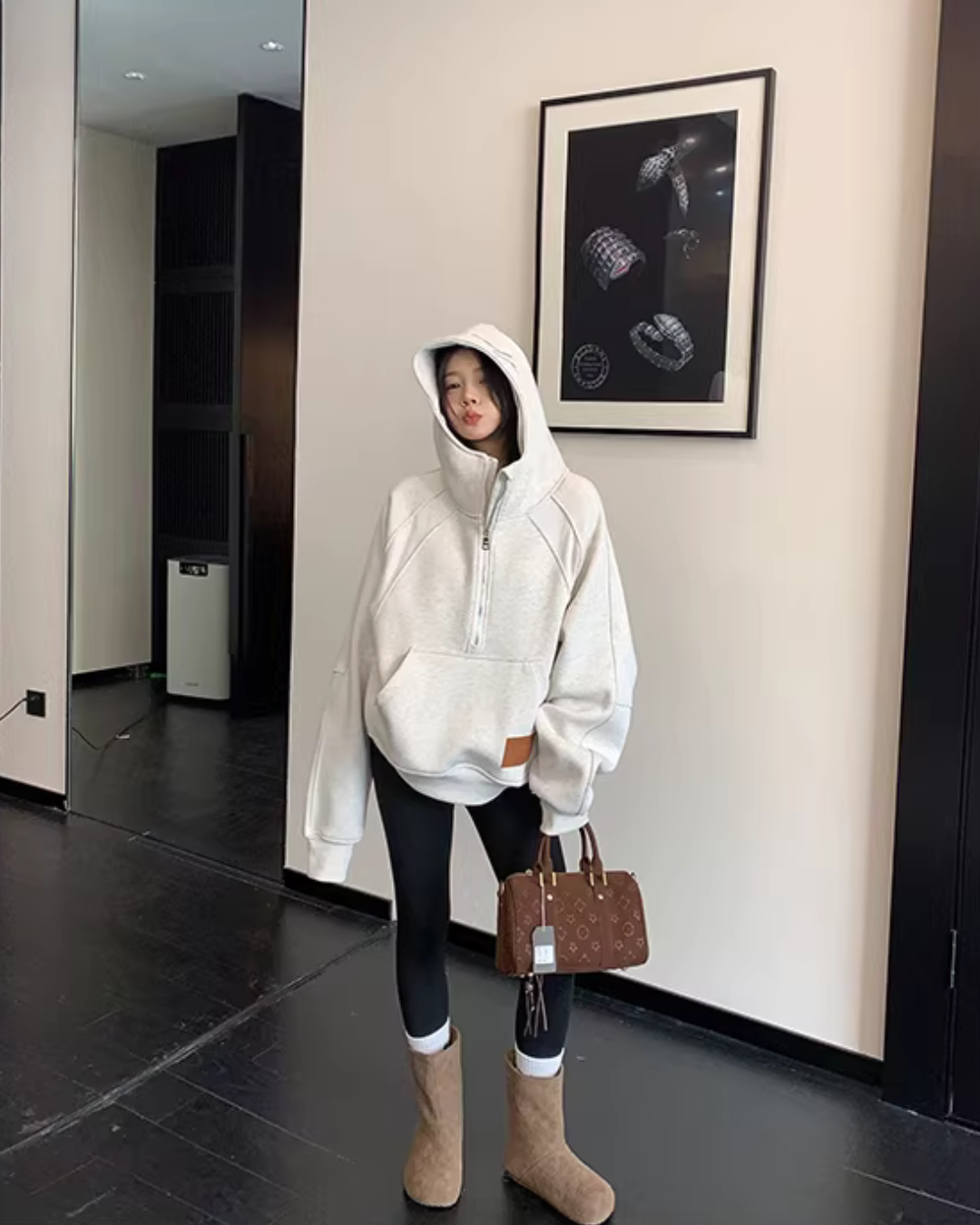 Half-Zip Sweatshirt Hoodie YLS1025