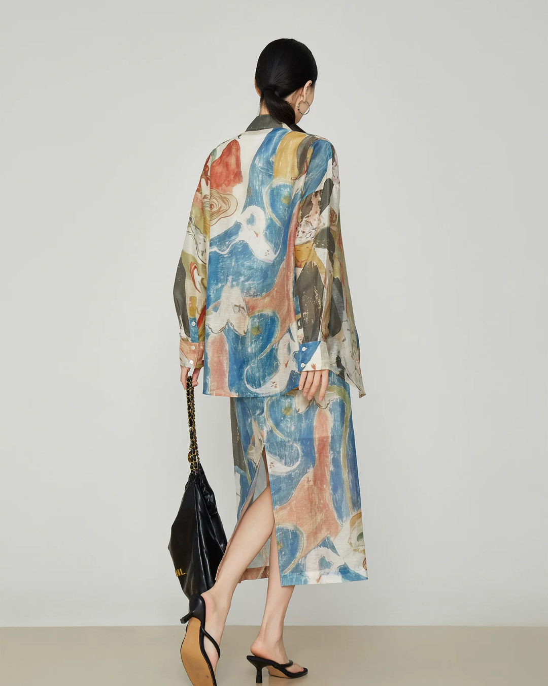 Colorful Art Print Lshirt / Long Skirt FER0359