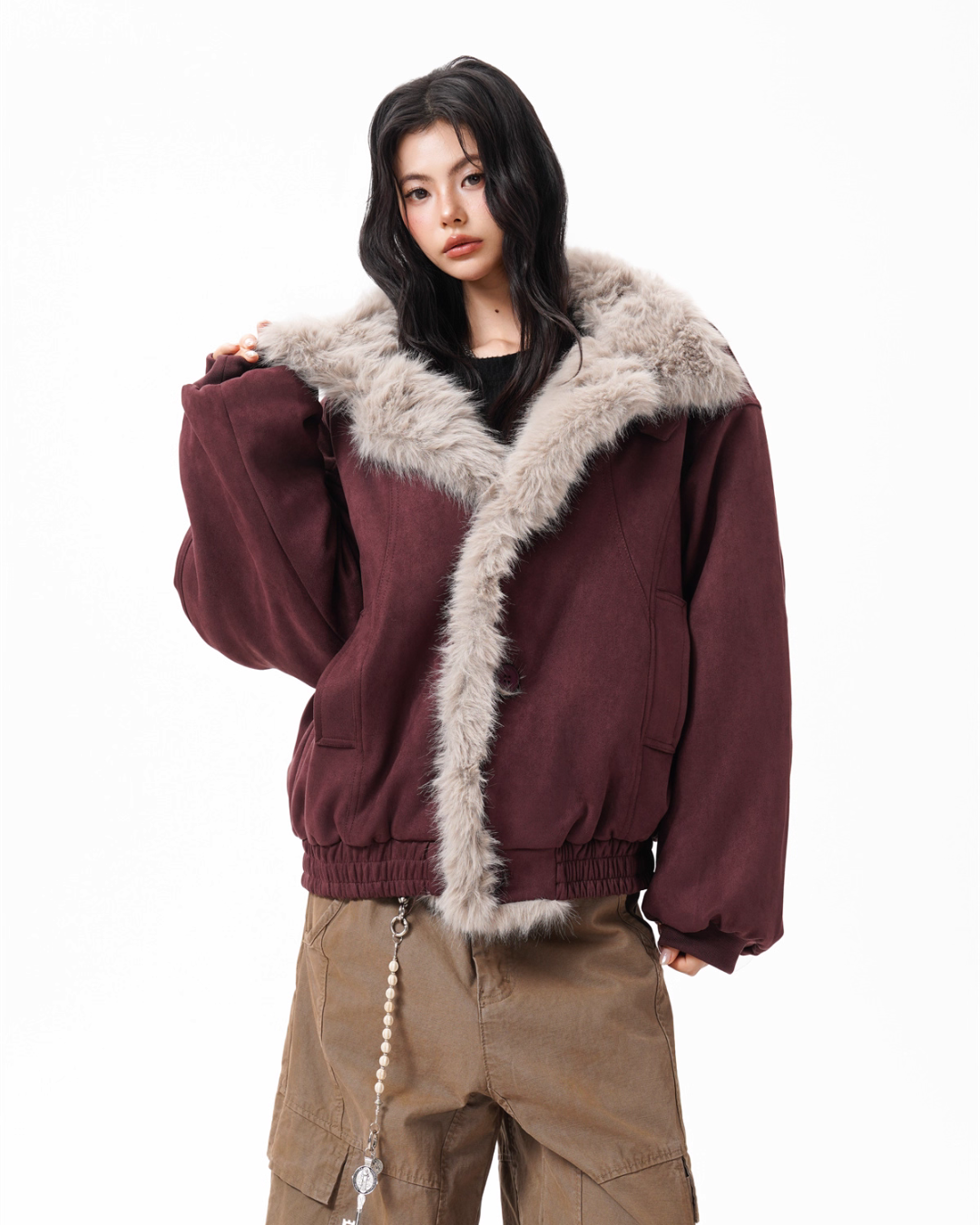 Fur Collar Suede Jacket BWA0002